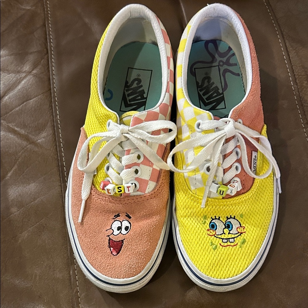 Vans Yellow and Pink Cartoon Sneakers